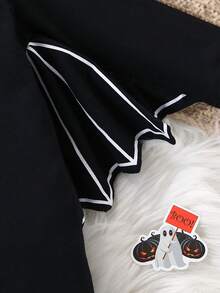 2pcs/Set Baby/Toddler/Halloween/Children Long Sleeve Rompers - Black - View 4