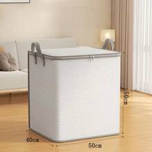 1 pieza Caja de almacenamiento de ropa de gran capacidad, para pantalones, camisas, ropa de abrigo, caja de almacenamiento plegable y portátil, sin soporte interno, bolsa organizadora de armario para dormitorio, caja de almacenamiento de edredones, bolsa de embalaje para mudanzas, accesorios de almacenamiento ahorradores de espacio para el hogar y dormitorio