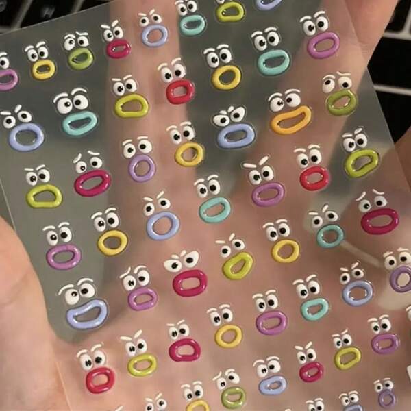 Notebook Stickers, Three-Dimensional Jelly Relief Stickers, Nail Art Stickers, Cute Stickers, Decorations, Holiday Dresses, Candy Color Stickers, Random Color Styles, Suitable For Halloween, Easter, Christmas Gifts, Suitable For Gift Bags