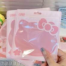 Sanrio Zestaw różowych, samozamykających się torebek Hello Kitty na ciasteczka/przekąski/słodycze/biżuterię/prezenty, pyłoszczelnych i hermetycznych | Urocze, kreskówkowe torebki na prezenty, torebki kosmetyczne, różowe | Idealne na prezenty, pamiątki, pikniki, powrót do szkoły, Walentynki