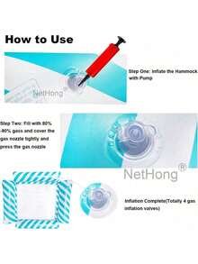 NetHong Inflatable Water Hammock Outdoor Swimming Pool Float Lounge Chair Float Bed  Summer Water Activities​​​ UK - Blue - View 3