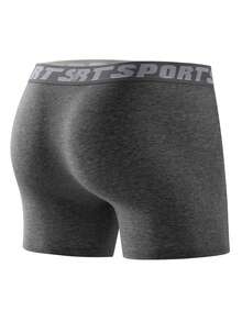 4 quần đùi dài họa tiết thời trang nam, quần đùi dài co giãn thoải mái, đồ lót thể thao dài, đồ lót nam mới lạ, quần đùi đạp xe - màu đen - Xem 7