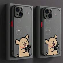 Una funda de teléfono mate con un diseño de caricatura de perro lindo, adecuada para 16, 15 Pro, 14 Plus, 13, 12, 11, 11 Pro, 12 Pro, 13 Pro, 14 Pro, 15 Pro y 16 Pro.Esta funda protectora de silicona de alta calidad ofrece - Colores mixtos - Ver 1