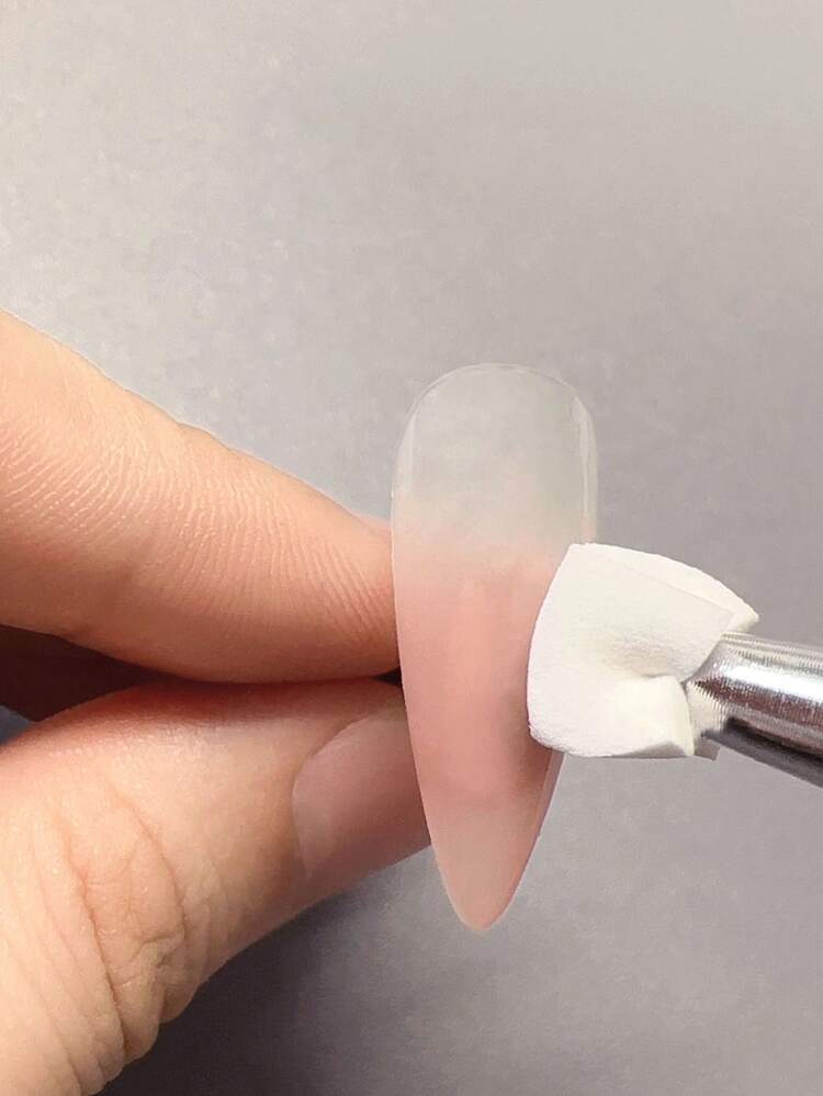 1個/50個/100個 1cm ミニネイルスタンパー、ソフトスポンジ グラデーションカラー ネイルスポンジ、交換可能ミニスポンジブロック、ネイルアートDIYスタンピングツール - ホワイト - 見る 5