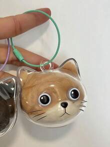 1 قطعة صندوق عرض شفاف لتخزين شعر القطط، ملحق معلق لجمع شعر القطط، قلادة كرة شعر القطط، اكسسوارات هالوين، هدايا عيد المعلم، هدايا عيد الميلاد، اكسسوارات حقيبة، سلاسل معلقة مع حامل بطاقة هوية، اكسسوارات السيارة