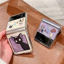 Funda de teléfono plegable con acabado brillante y de colores de gelatina para el servicio de entrega de Kiki, compatible con Samsung Z /6/5/4/3 Flip. Cubierta protectora antideslizante para Razr 40/50/60 Pro Ultra con agujero grande y personalizado de manera creativa - kiki - Ver 2