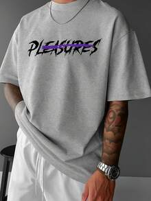 Men's Cotton T-Shirt Adult Plus Size Children's Bear Pleasures Innovating Cartoon Streetwear Over - 灰色 - 查看 2