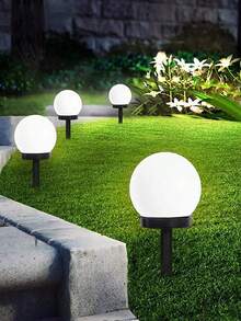 3/6pcs Pcs Solar Globe Garden Light, 3 LED Outdoor Ball Garden Lights, IP44  Suitable For Gardens, Lawns, Pathways, Walkways Outdoor Decoration Solar Ball Lights Street Lights Floor Lights Decoration For Holiday Parties (White Light) - 白光 - 查看 10