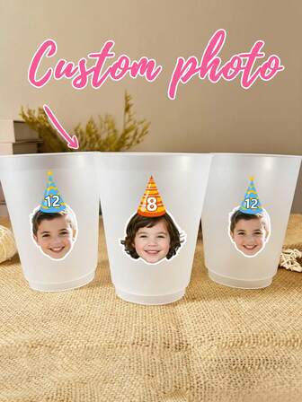 12 pegatinas personalizadas y personalizadas, pegatinas de fotos personalizadas, adecuadas para botellas de agua, pegatinas de decoración de cumpleaños, regalos creativos, exquisitos y adecuados para él y ella, regalos sorpresa, regalos personalizados, pegatinas de decoración navideña