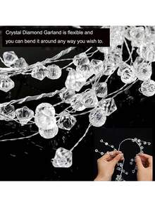 水晶钻石花环、树枝工艺品、DIY手工制品。是婚礼和家居装饰的理想节日装饰品，适用于求婚、订婚、婚礼、新娘送礼会、生日等场合。 - 彩色 - 查看 8