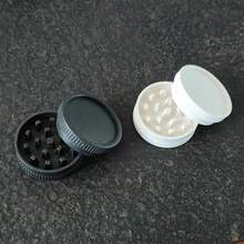 1pc Mini Portable 2-Layer Grinder, 40mm Plastic Material, Black/White Color Options - Multicolor - View 6