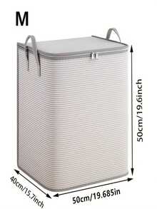 Large Foldable Clothes & Bedding Storage Box - Top-Open Design, Durable Organizer Box, Space-Saving Collapsible Storage Container, Suitable For Closet, Under Bed, Travel - For Storing Clothes, Bedding, Seasonal Decor - With Carry Handle, Suitable For Home Moving, Hotel Use, Neutral Color, Sturdy Side Panels, Suitcase-Style