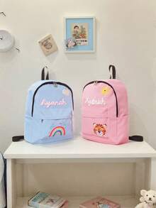 Customized Embroidered Pocket Backpack, Personalized College Backpack, Travel Backpack, Student Backpack, Laptop Bag, Custom Backpack, Casual & Fashionable - Multicolor - View 9