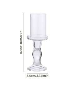 1 Peça/1 Conjunto Suporte de Vela de Vidro, Suporte de Vela Transparente, Castiçal Decorativo, Castiçal de Cristal com Base Redonda, para Suprimentos Casuais Diários de Festa, Velas Brancas, Simples, Elegante, Atmosférico, Velas Românticas para Casamento e Mesa, Pode ser Usado em Festa de Aniversário, Cafeteria, Sala de Estar, Sala de Jantar, Quarto, Banheiro, Escritório
