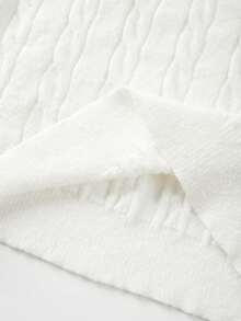 FOR BEAUTY Women's Solid Color Minimalist Round Neck Twist Knit Long Sleeve Sweater, Fashionable Drop Shoulder Pullover Knitwear, Autumn/Spring New Arrival - Beige - View 10