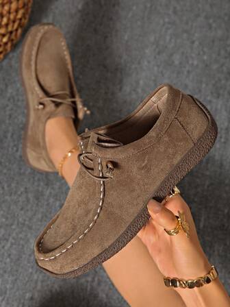 2025 Summer New European And American Round Toe Flat Metal Buckle Casual Loafers, Autumn New Flat Casual Shoes, Slip-On Comfortable Loafers For Women