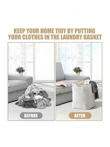 1pc Large Household Laundry Basket Dirty Clothes Basket, Clothes Storage Basket, Bathroom Storage Basket Laundry Bag, Wardrobe Storage And Storage, Simple Care, Waterproof, Foldable Dirty Clothes Basket, Storage Organizer Can Store Clothes Towels Toys, Suitable For Bathroom, Living Room, Bedroom