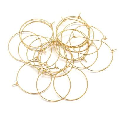 20个不锈钢18K镀金大号9字形耳环，适合女性DIY，魅力饰品耳环制作配件，女士不锈钢饰品制作配件，不锈钢女士饰品，女士手工饰品，适合女士日常佩戴，手工制作材料