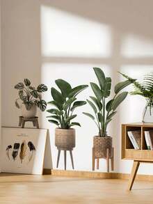 1/2pcs Multi-Size PVC Self-Adhesive Removable Wall Stickers, Minimalist Cactus, Potted Plants, Bird Of Paradise, Succulent Decor Stickers, Suitable For Bedroom, Living Room, Study, Dining Room, Bathroom, Home Wall Decor