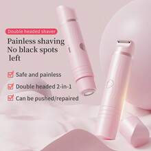 二合一女士电动修剪器 - 全身修容比基尼线/腋下/唇部/鼻毛修剪器，USB充电，无痛温和 | 便携旅行设计，女士脱毛器，鼻毛修剪器，腋毛修剪器，小巧设计，操作顺畅，结构耐用，美容和个人护理必备 - 彩色 - 查看 2