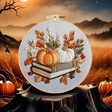 1 Set New Halloween Witch, Ghost, Mushroom, Pumpkin Pattern DIY Embroidery Kit, Includes Needle, Thread, Embroidery Hoop, English Instructions, Suitable For Beginners - Multicolor - View 13