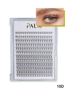 PALM LASHES 240 sợi mi giả dài, xoăn D, cỡ 10D, màu đen (0.07D-8-16mm) - Mi giả từng sợi, mi thật. - màu đen - Xem 3
