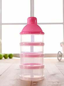 1 Stück 4-stöckiger transparenter sichtbarer Babynahrung Milchpulver Spender, stapelbarer Lebensmittel/Reispulver Aufbewahrungskasten, tragbarer Fütterungs-Snack Behälter, Geschenk für Neugeborene