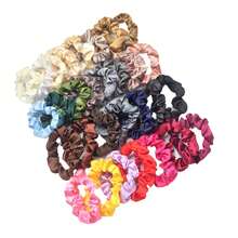 12/10/6pcs Versatile Satin Solid Color Sage Green Scrunchies Hair Accessories, Multi-Color, Simple & Lightweight, Suitable For All Seasons, Hair Ties, Scrunchy Hair Ties, Sport ,Head Piece - Sage Green - View 7