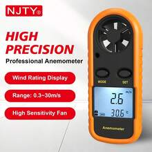 1 件数字风速计可精确测量风速和温度，多功能专业风速计带背光屏幕