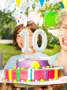 6cm White Numeral Candles 0-9, Birthday, Anniversary, Birthday Party Cake Decoration Candles