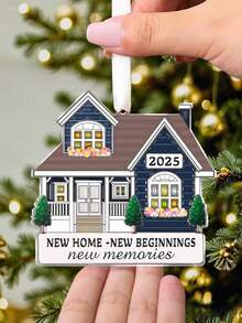 New Home, New Memories, New Beginnings, Christmas Acrylic Ornament,Christmas Home Decor 2025, Christmas Tree Hanging Decorations, Housewarming Gifts For New House, New Home Acrylic Ornament For New House Decor, Moving House Gift For Family Friends Christmas Decorations Room Decor