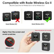 Silicone Case Compatible With RODE Wireless Go 2 Accessories RODE Wireless Go II MIC Silicone Protect Case Cover (3PCS Black) - Black - View 2