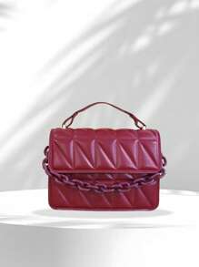 2024 New Fashion Shoulder Diagonal Package, Simple Diamond Grid Popular Handbag With Detachable Strap - Black - View 10