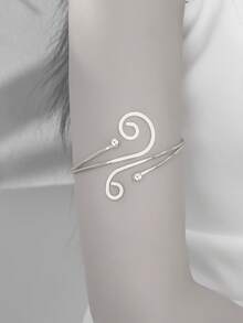 1pc Women's Silver Sunflower Textured Open Cuff Bracelet, Sexy & Elegant, Suitable For Vacation & Casual Wear