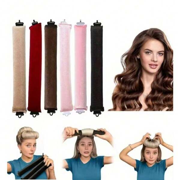 3 pièces/set Ensemble de bouclage sans chaleur - bigoudis, bandeau boucleur et boucleur chauffant, convient pour une utilisation nocturne [couleur de crochet aléatoire], kit de coiffure, kit d'outils pour cheveux, accessoires de beauté pour femmes à la maison