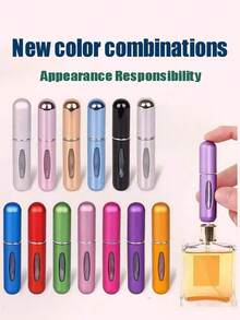 1/5 Multi-Color Portable Travel Perfume Refillable Bottle, Perfume Bottle 5ml Travel Spray, Pocket Wallet Perfume Mobile Container, Travel Spray Bottle Perfume Refillable Bottle - 彩色 - 查看 1