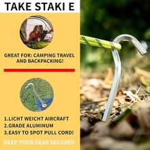 8 clavijas de aluminio resistentes de 18 cm para carpas, toldos y lonas mientras acampa, o incluso para asegurar cualquier cosa al suelo en casa o al aire libre. - Plateado - Ver 5