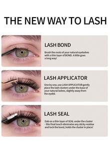 1pc Professional Eyelash Glue For False Lashes And Sealant Waterproof Clump Lash Glue 6ml, Strong Hold Long Lasting72 Hours Individual Lash Glue, Gentle Non-Irritating Latex Free Formaldehyde Free, For Home Use Black Clump Lash Glue Clear Lash Sealant 2 In 1 DIY False Eyelash Kit For Home Use - 黑色 - 查看 7