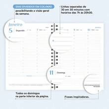iscool 2025 Weekly Planner Agenda Hard Cover Spot Colors - Light Blue - View 5