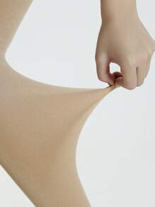 1/2 Pair Women's 1200D Thermal Lined Thick Tights, Autumn/Winter - Apricot - View 5