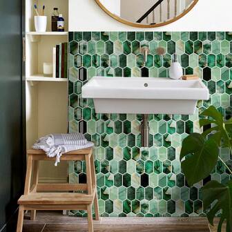 5/10pcs 3D Green Marble Peel & Stick Wall Decals - Waterproof, Easy Clean, Removable Epoxy Tiles For Kitchen Backsplash & Ceiling Decor, Decorative, Ideal Wallpaper Wall Paper Wall Stickers Wall Decor Room Decor Wallpaper Stickers Wall Bedroom Decor Kitchen Decor Home Decor