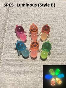 发光鞋配件套装，可爱的 3D 卡通海龟可拆卸发光装饰部件，发光沙滩鞋吊坠，派对和节日的完美礼物