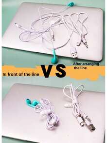 Assorted Color Cable Organizer, Random Color Earphone Wire Winder, Cable Ties, Soft Rubber Straps - Multicolor - View 5