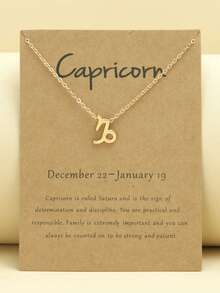1 件 12 星座符号吊坠项链，女士镀金锁骨链，送给女朋友、最好的朋友的生日礼物