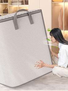 1 pieza Caja de almacenamiento de ropa de gran capacidad, para pantalones, camisas, ropa de abrigo, caja de almacenamiento plegable y portátil, sin soporte interno, bolsa organizadora de armario para dormitorio, caja de almacenamiento de edredones, bolsa de embalaje para mudanzas, accesorios de almacenamiento ahorradores de espacio para el hogar y dormitorio