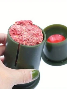 1pc/Set Fishing Bait Mold, Bottom Bait Ball Feeder, 40mm - ABS Material, Green, European Style Carp Bait Maker, Groundbait Maker, Bait Roller, Fishing Tackle