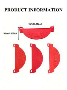 1PC Silicon Strainer,Plastic Drainer Strainers Pot Funnel Half Moon Shape Food Filter Board Sieve Draining,Heat Fit For Pasta Vegetable Fruit Kitchen Gadgets Kitchen Sink Strainer, Fit All Pots And Bowls,Kitchen, Back To School, Christmas - Đỏ - Xem 10