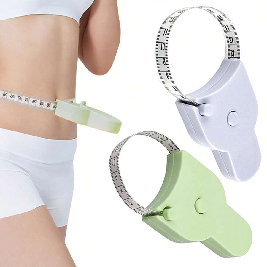 Portable Body Measuring Tape - PVC Double-Sided Scale Auto-Retract Tape For Bust/Waist/Hips - Random Color - View 1