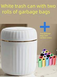 Mini Desktop Trash Can, With Lid, With Garbage Bag, Top Gallon Small Countertop Trash Can, Small Desktop Plastic Lid Trash Can, Desktop Small Recycling Cute Trash Can, Gallon Suitable For Office Bathroom, Kitchen, Living Room, Bedroom, Pink Mini Trash Can, With Lid,