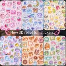 Cute Brown Bear 3D Stickers - Self-Adhesive Glossy Plastic Decals With Crystal Accents, Various Fantastical Designs, Suitable For DIY Crafts, Phone Cases, Laptops And Tablets